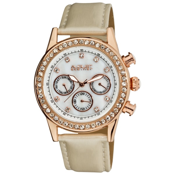 Ivory August Steiner Women's Multifunction Dazzling Strap Watch August Steiner Women's August Steiner Watches