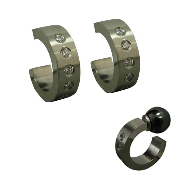Shop Magnetic Cubic Zirconia Hoop Earrings - Free Shipping On Orders ...