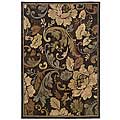 Brown Floral Area Rug - 7'10 x 10'