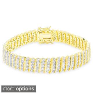 2 To 5 Carats Diamond Bracelets Online At Our Finesque Sterling Silver 2ct Tdw Diamond S Link Bracelet