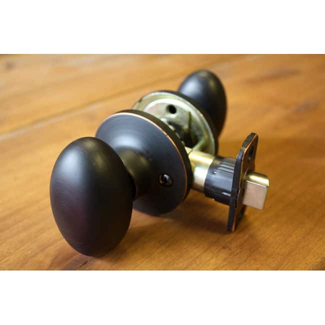 Design House 750588 Egg Privacy Bed and Bath Door Knob Oil Rubbed Bronze