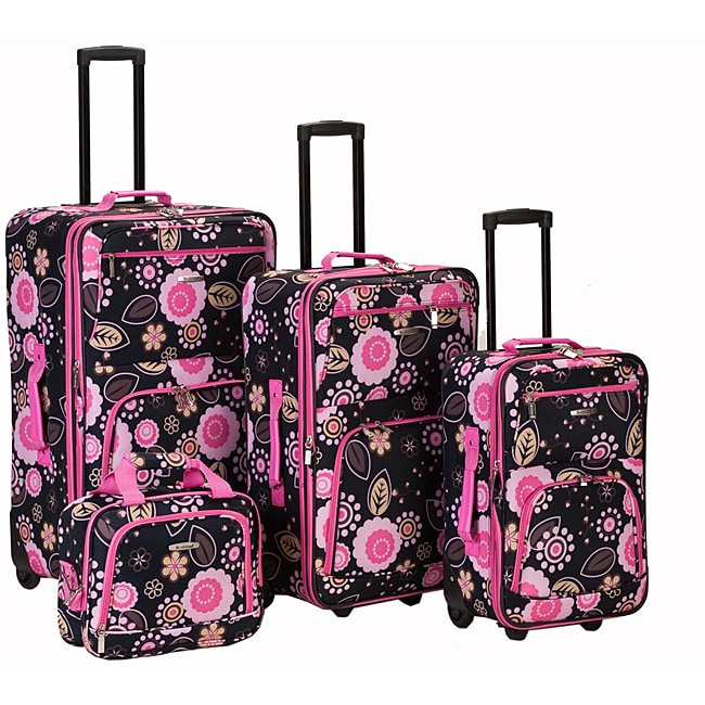 black pink suitcase