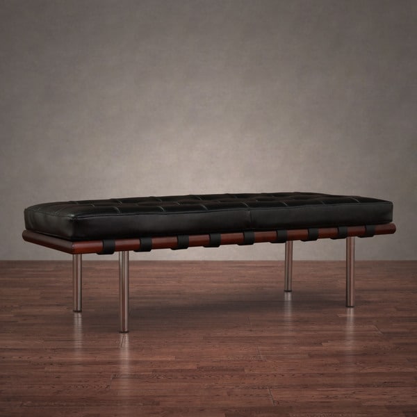 Andalucia black leather bench free shipping today overstock ... Patio décor Andaluces