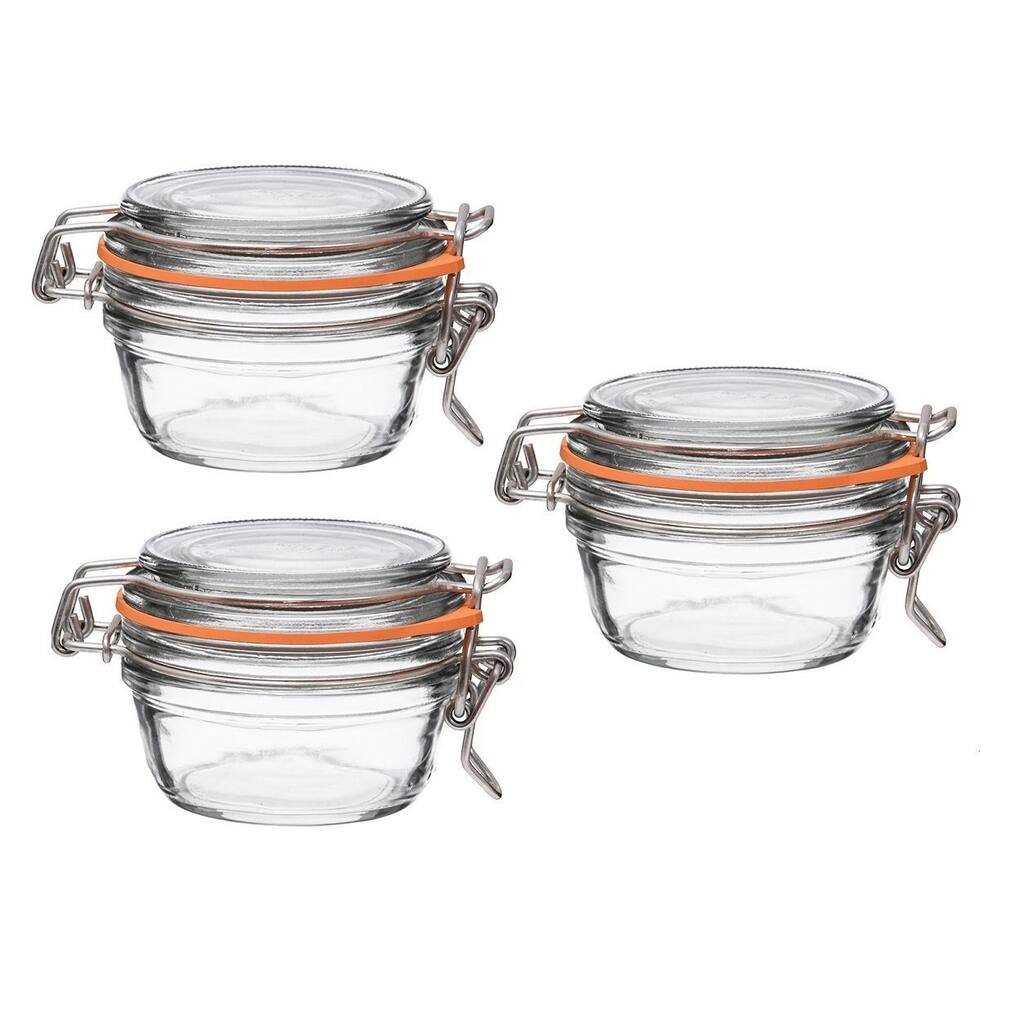 Le Parfait French Super Terrine 125 Grams Wide Mouth Jar with 70 mm Gasket (Pack of 3)