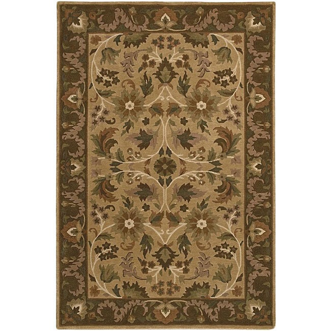 Hand knotted Neoteric Tan Wool Rug (2 X 3)