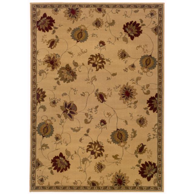 Indoor Beige Floral Area Rug - 8'2 x 10'