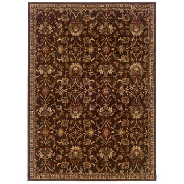 Traditional Brown Floral Rug (5 X 76)