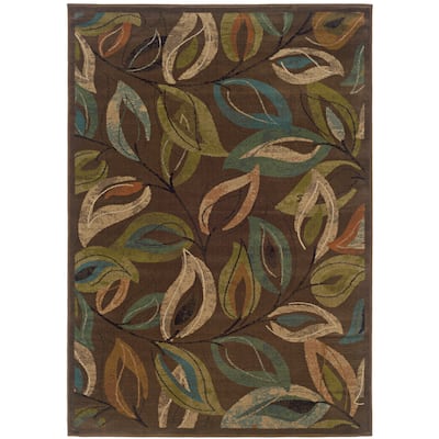 Style Haven Everleigh Layered Leaves Area Rug