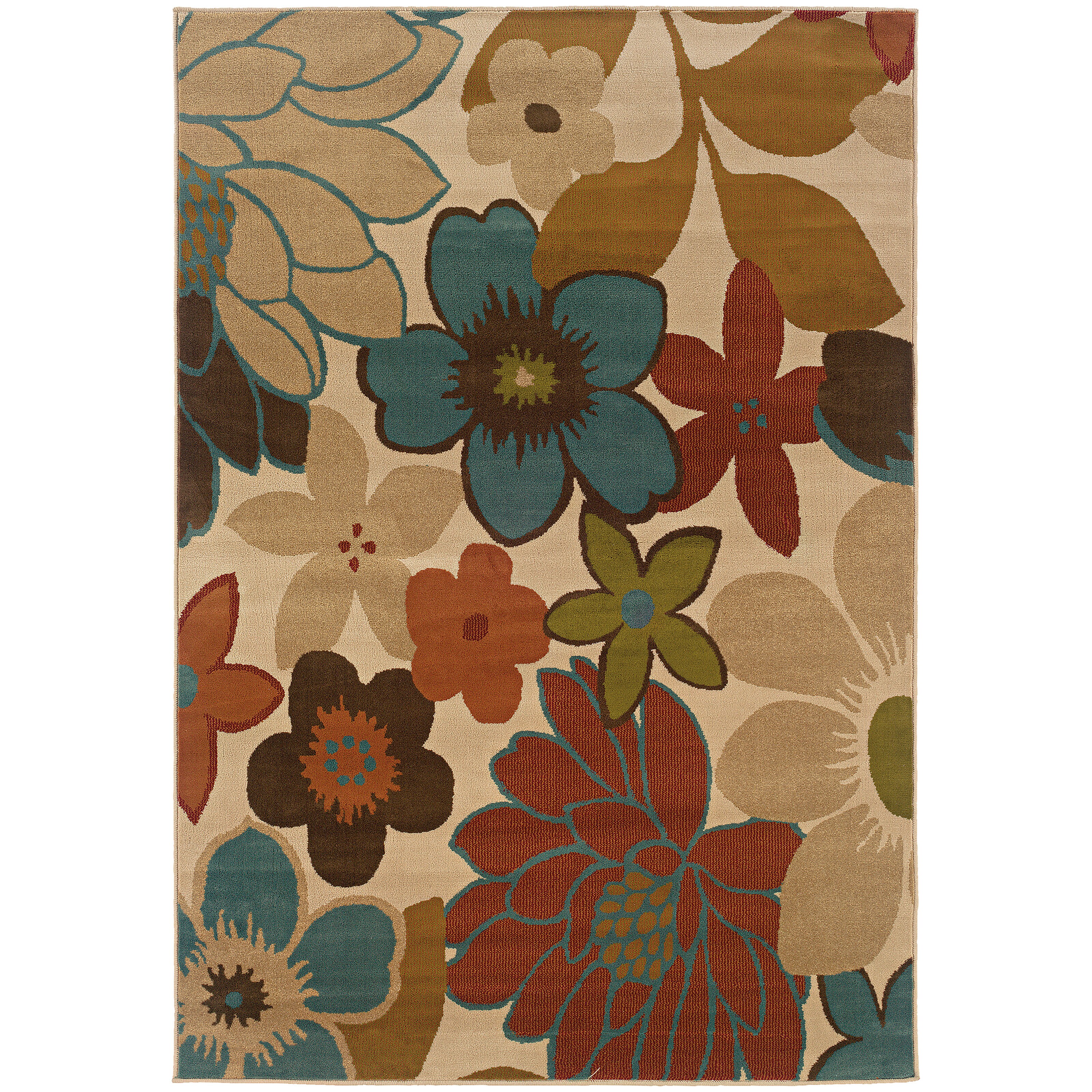 Ivory Floral Rug - 7'10 x 10'