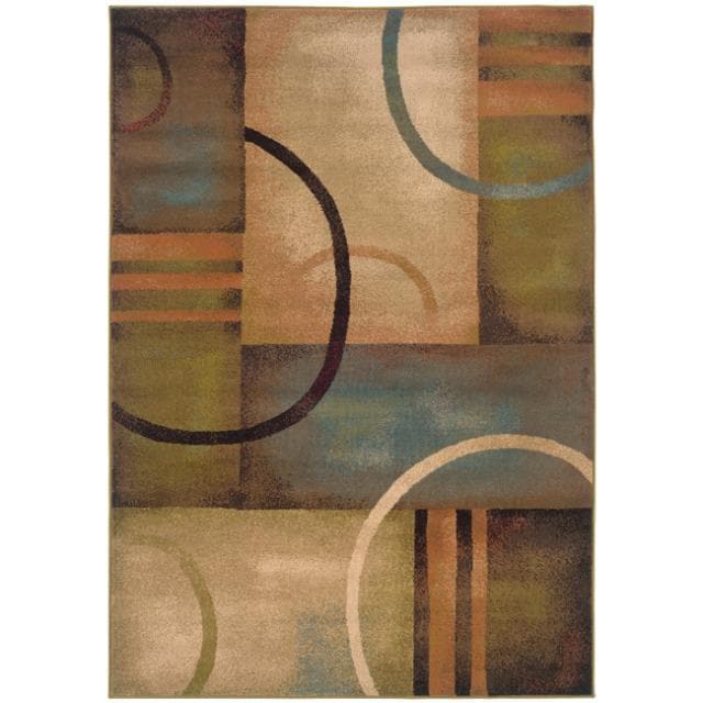 Indoor Beige Abstract Area Rug (5 X 76)