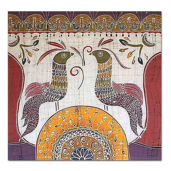 Handmade Song for the New Bird Themed Batik Hanging (Thailand). Opens flyout.