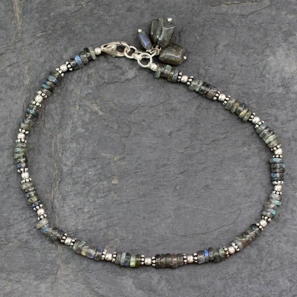Sterling Silver Mystical Inspiration Labradorite Anklet (India)