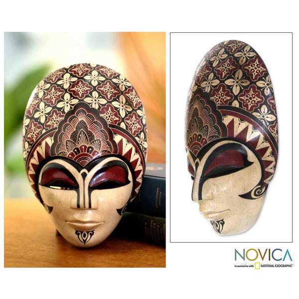 Shop Wood Prince Sun Batik Mask Indonesia Free Shipping On Orders Over 45 3814