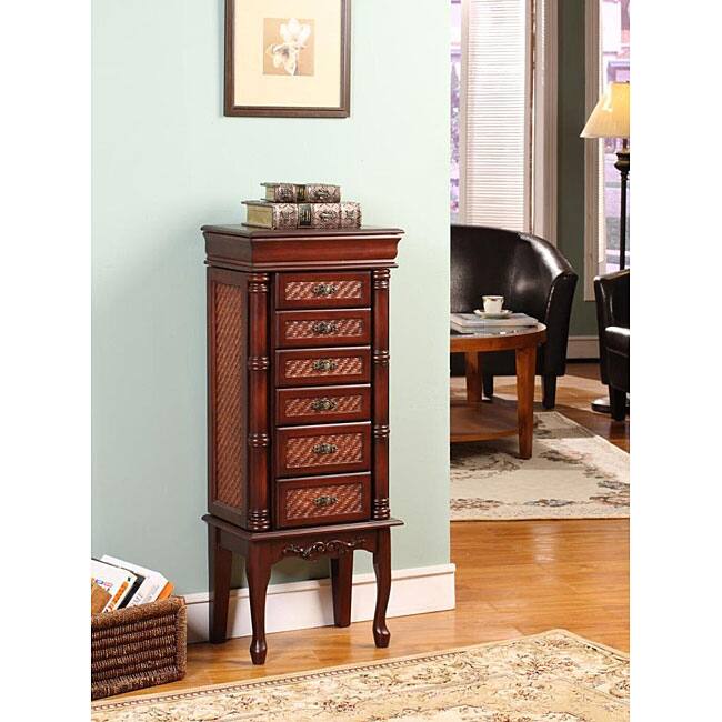 Mandalay Cherry 6-drawer Jewelry Armoire