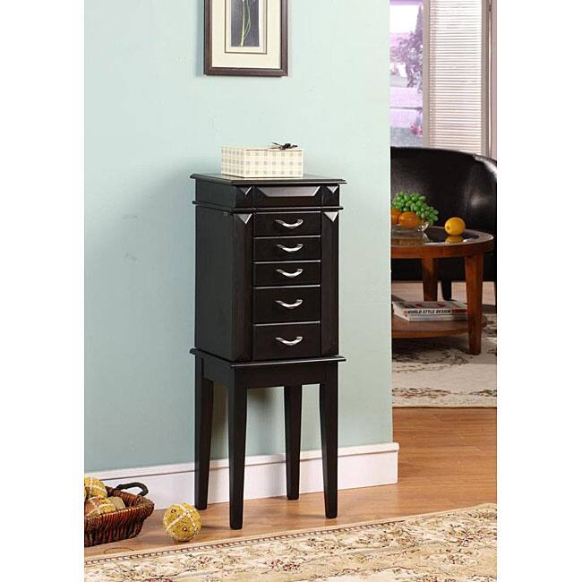 Granda Black 5-drawer Jewelry Armoire