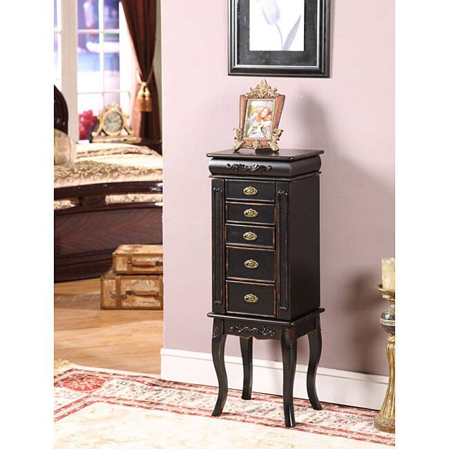 Morrisa Black 6-drawer Jewelry Armoire