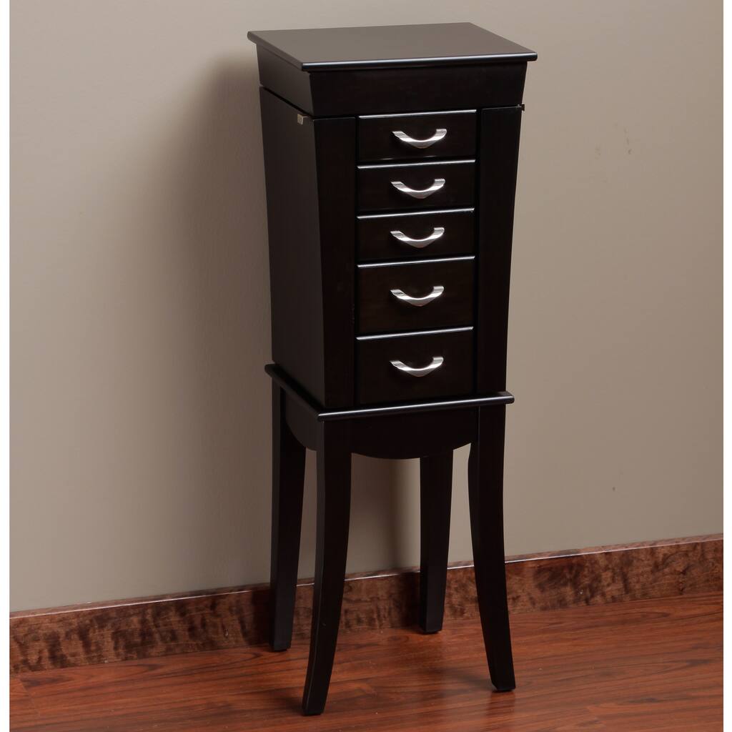 Eiffel Black 5-Drawer Jewelry Armoire
