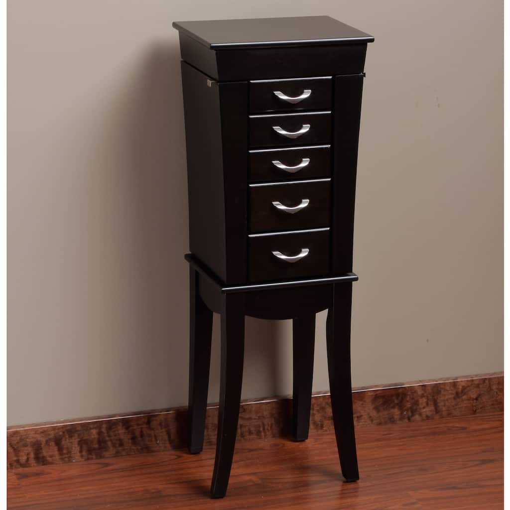 Eiffel Black 5-Drawer Jewelry Armoire
