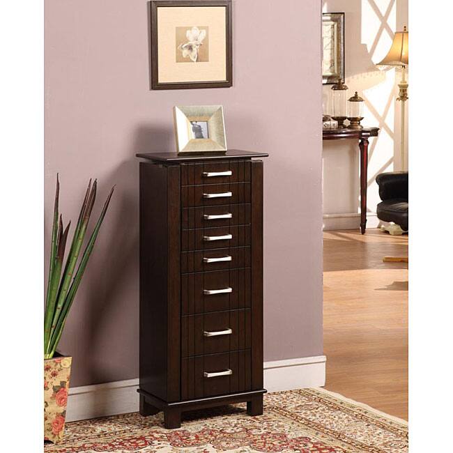 Charging Mahogany 7-Drawer Jewelry Armoire