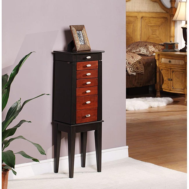 Sumba Black/brown 6 drawer Jewelry Armoire