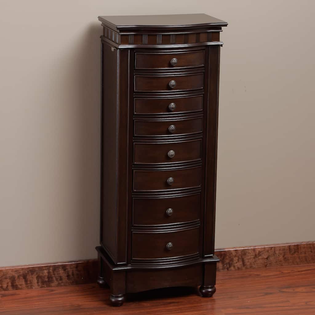 Muscatto Coffee 8-drawer Storage Jewelry Armoire