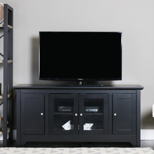 Shop Porch Den Leona Black Finish 53 inch TV Stand Console On Sale
