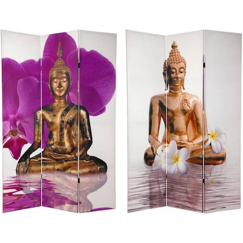 Handmade 6' Canvas Thai Buddha Room Divider