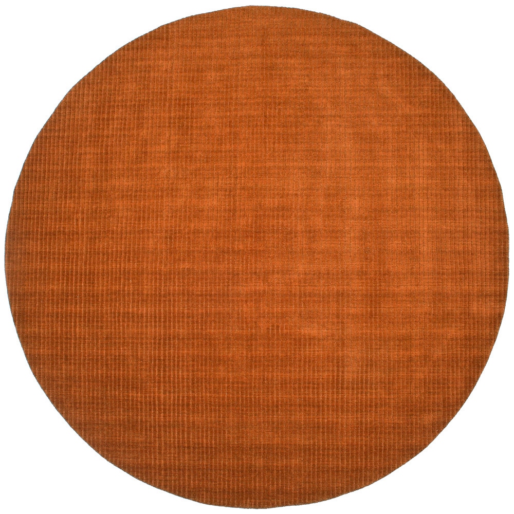 Hand tufted Pulse Orange Wool Rug (8 Round)
