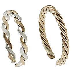 Goldfill Two Tone Two Piece Sterling Silver Toe Ring Set Tressa Toe Rings