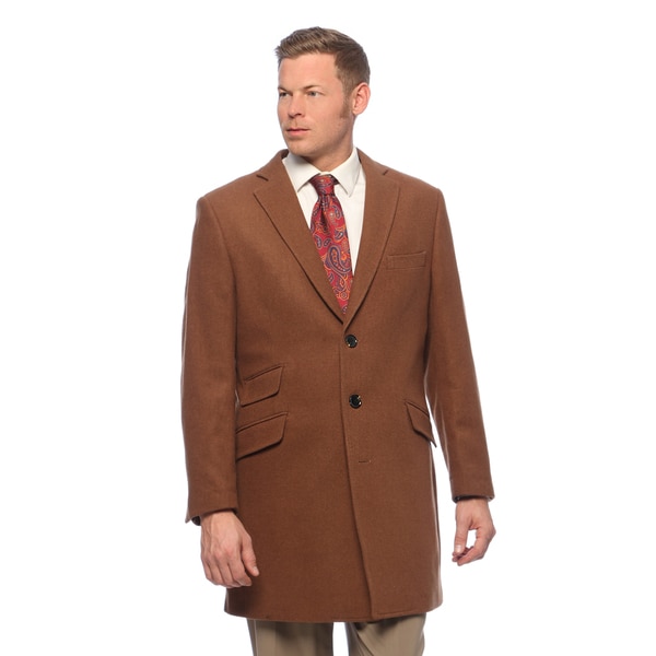 Shop Men's Chesnut Wool and Cashmere Carcoat - Free Shipping Today ...