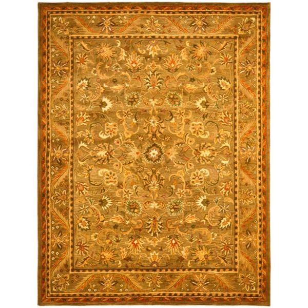 Safavieh Handmade Antiquities Kasadan Olive Green/ Gold Wool Rug - 12' x 15'