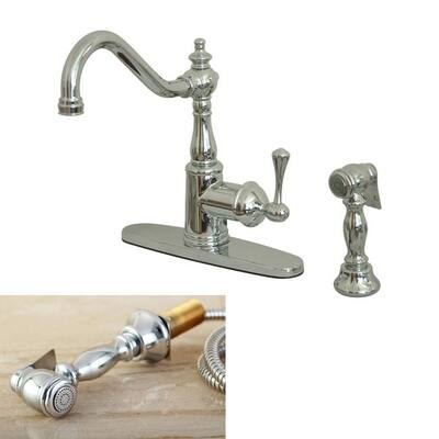English Vintage Chrome Single-handle Kitchen Faucet - Overstock - 5555612
