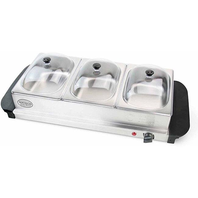 Nostalgia 3-station Buffet Server/ Warming Tray