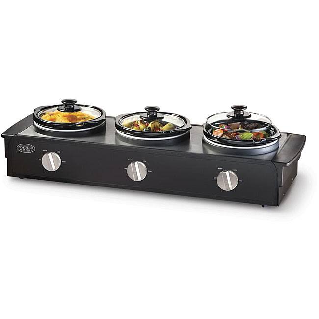 Nostalgia 2.5-qt Triple Slow Cooker Buffet