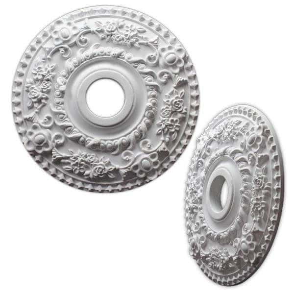 Single Floral Wreath 18-inch Ceiling Medallion