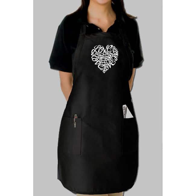 Los Angeles Pop Art Cursive Heart Kitchen Apron