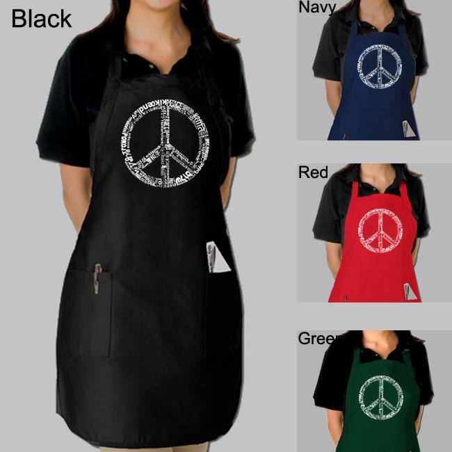 Los Angeles Pop Art Peace in 77 languages Kitchen Apron
