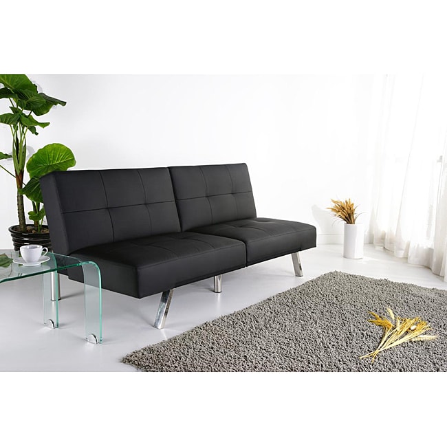 Jacksonville Black Foldable Futon Sofa Bed  13332856  Overstock.com 