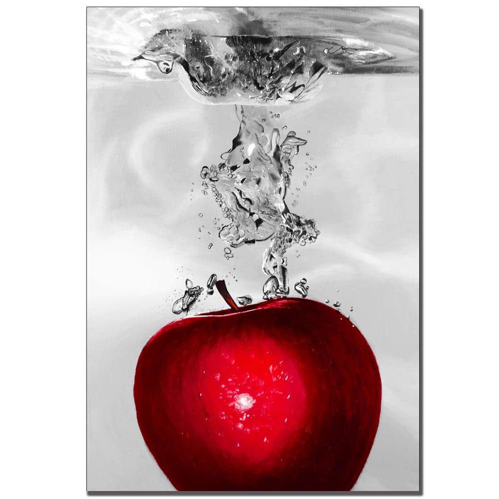 Roderick Stevens 'Red Apple Splash' Canvas Art