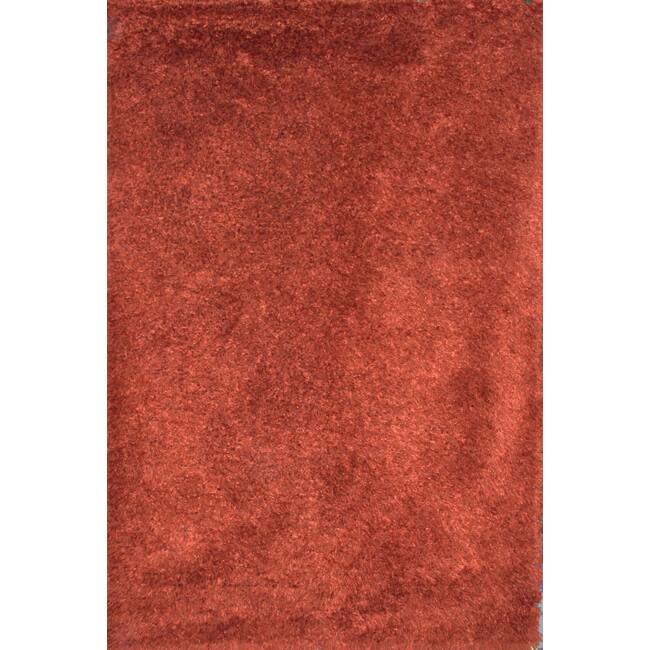 Hand-Made New Zealand Wool Rust Shag Rug (5 'x 8') - 5' x 8'/Surplus