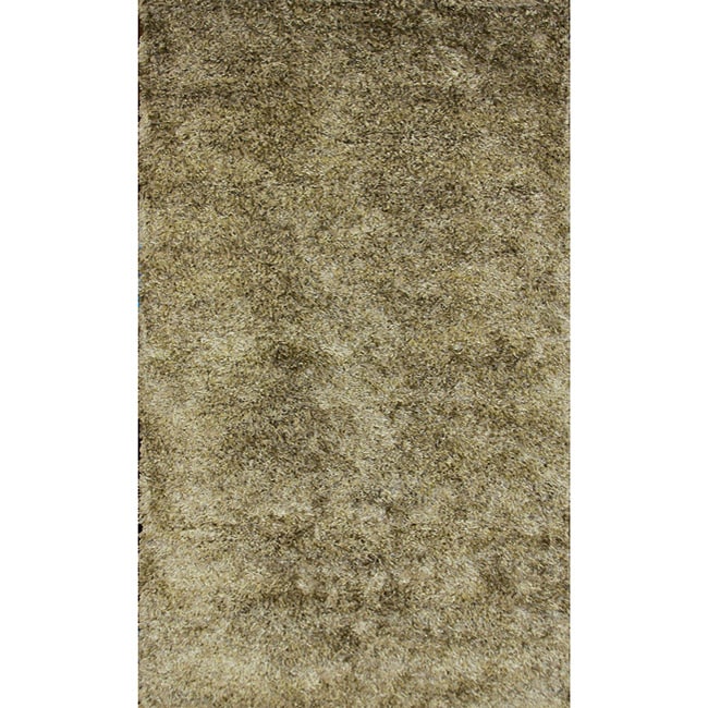 Handmade Green Shag Wool Rug (8 X 10)