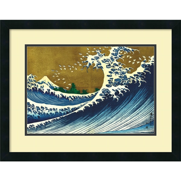 Katsushika Hokusai 'Big Wave (from 100 views of Mt. Fuji)' Framed Art Print Prints