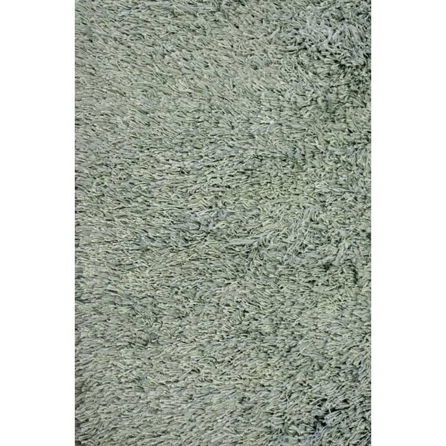 Handmade Blue Shag Wool Rug - 8' x 10'