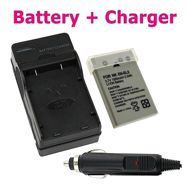 Compact Battery Charger/ Li ion Battery for Nikon EN EL5  