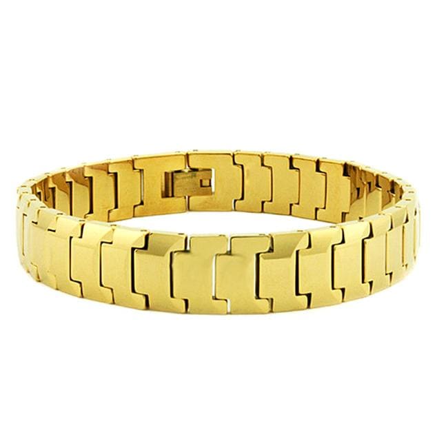 Mens Tungsten Carbide Gold plated Snake link Bracelet (12 mm