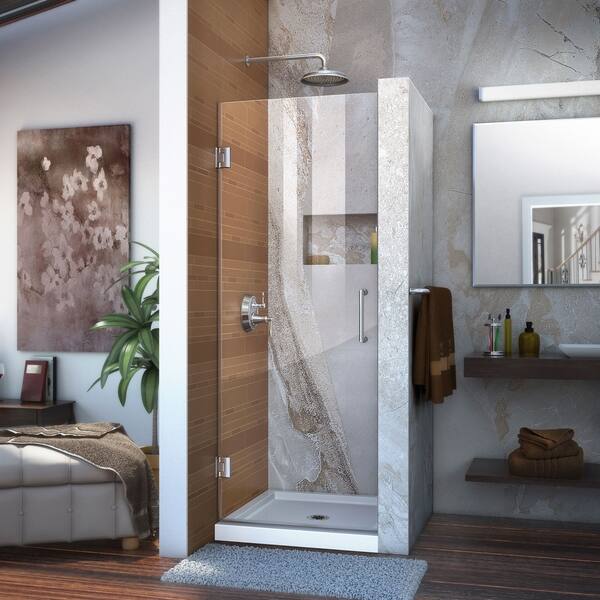Shop Dreamline Unidoor 24 In W X 72 In H Frameless Hinged Shower