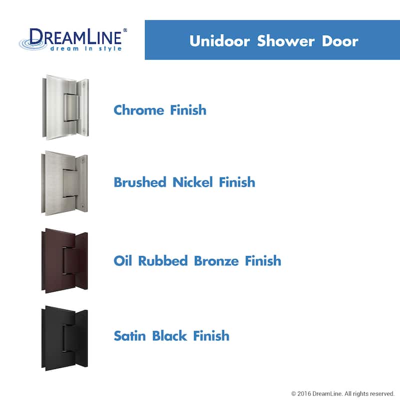 DreamLine Unidoor 29-30 in. W x 72 in. H Frameless Hinged Shower Door - 29" - 30" W