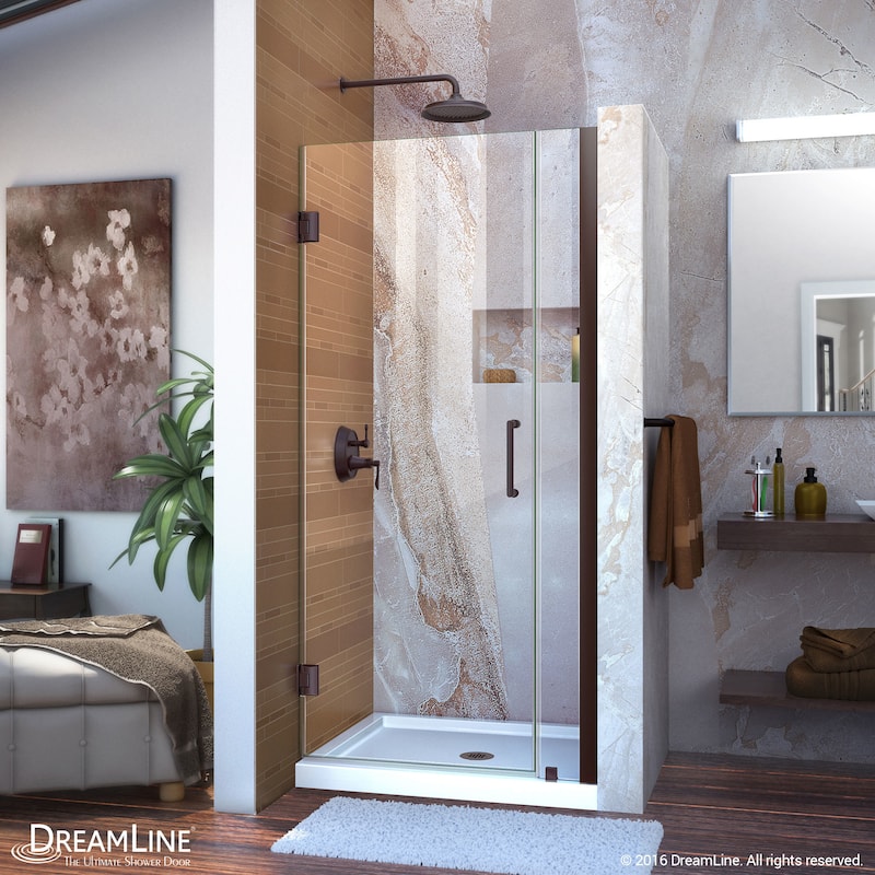 DreamLine Unidoor 29-30 in. W x 72 in. H Frameless Hinged Shower Door - 29" - 30" W