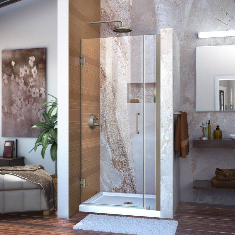 DreamLine Unidoor 29-30 in. W x 72 in. H Frameless Hinged Shower Door - 29" - 30" W