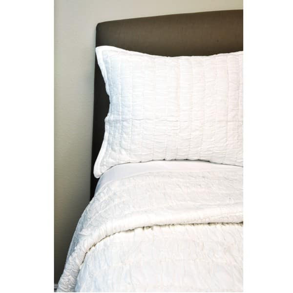 Ruched Ivory Twin Size Quilt Overstock 5566525